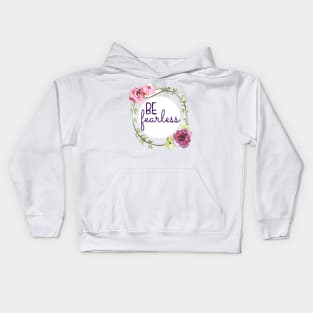 Be Fearless Floral Wreath Kids Hoodie